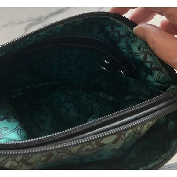 Stone Mountain Black Leather Hobo Crossbody Shoulder Bag Purse Buttery Soft - Picture 13 of 16